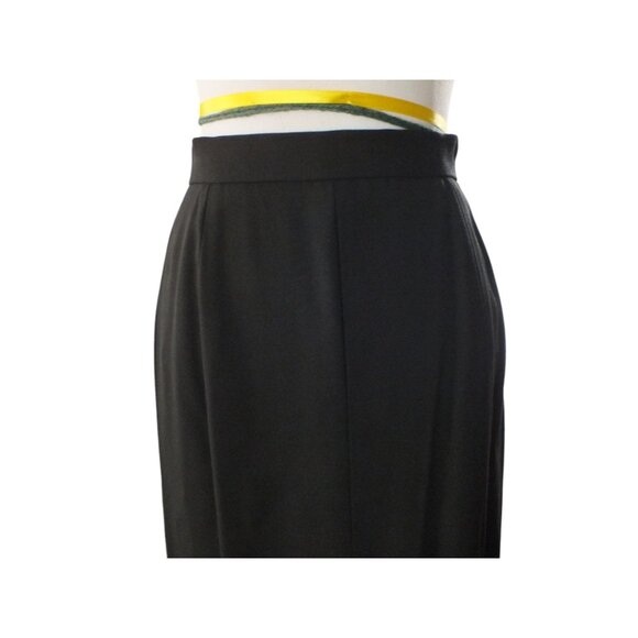 90's Patricia Rhodes Couture Black Rayon Crepe Trumpet Maxi Skirt Lined 4 - Picture 7 of 11